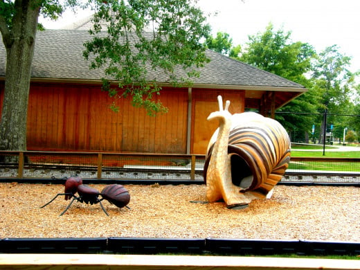 Look out for the giant insects!  Oh wait...that's the playground!