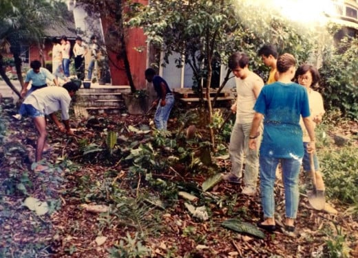 The group working to recover a small church that had been overgrown during the time Martial Law was in effect.  