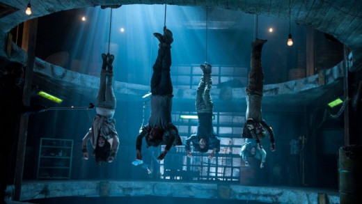 Gladers being strung upside down