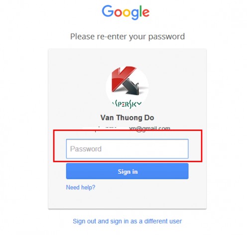 Enter your Gmail password.