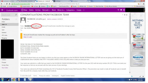 This is an example of a scam email I personally received. 