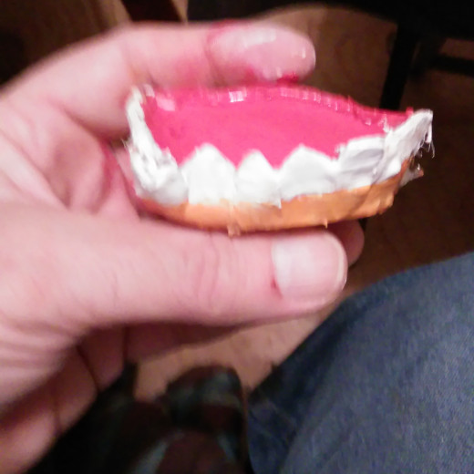 Jaw and teeth glued in 3 parts. Painted with acrylic paint.