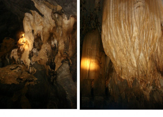 The stalagmite and stalactite formations whichever