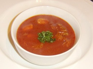 Spicy Tomato, Sausage and Cabbage Soup