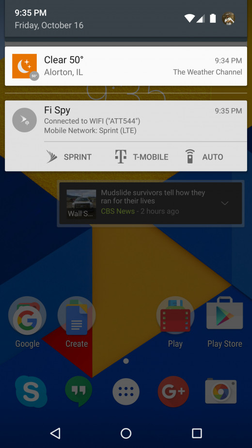 Fi Spy in toolbar