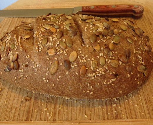 Seeded whole wheat loaf from the Healthy Breads in Five Minutes a Day cook book
