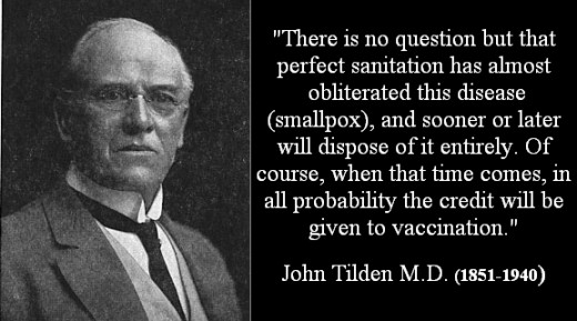 Picture of John Henry Tilden, M.D. Click on picture for bigger and more clear reading of what he said.