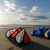 kitesurfing kites on the beach at Camber kitesurfing kites on the beach at Camber