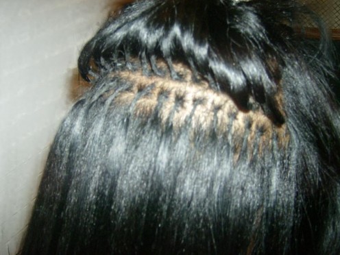 What fusion hair extensions look like close up