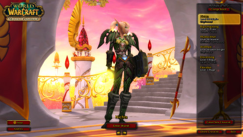This was taken before Warlords of Draenor (WoD) during the Mist of Pandaria (MoP). Horde female Blood Elf Paladin,