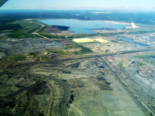 Some Oil Tar Sands in Fort McMurray in Alberta Province.
