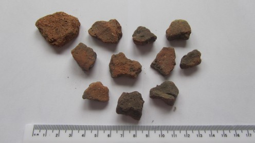 A collection of briquetage from a Roman period salt production site in Cornwall.