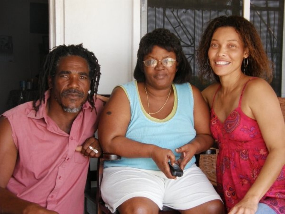 Reuniting with childhood friends in Jamaica, circa 2009
