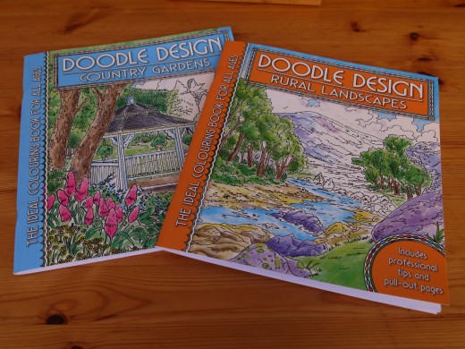 Doodle colouring books bought at my local market stall.