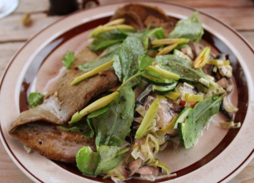 Mushroom buckwheat pancake at Manitoba