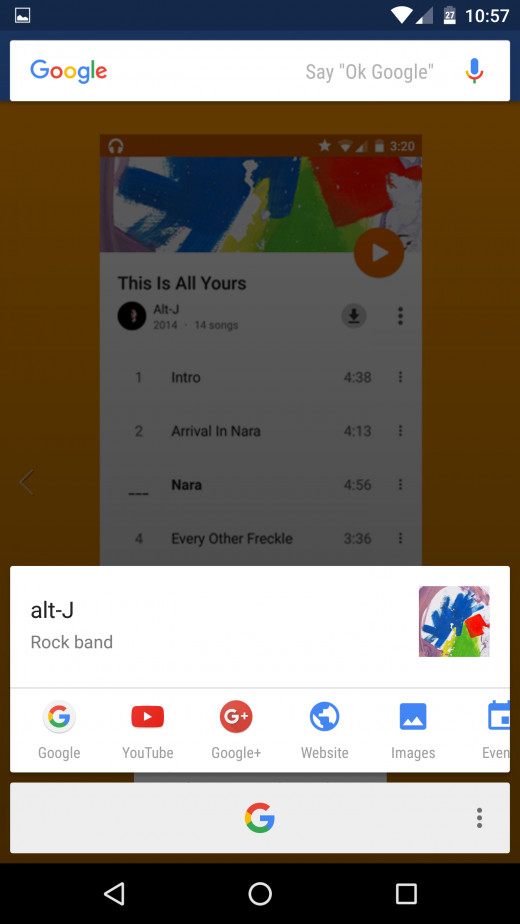 look What Google Now found