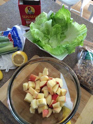 Three basic ingredients: apples, celery, mayonnaise