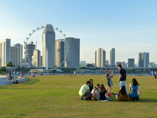A group spending some time in a park. 