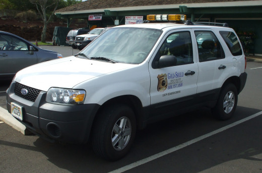 Private Security Car with Amber/Yellow Lightbar on top