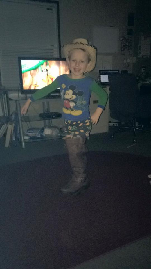 "Hey Mom, I really Iike your boots. Can I have them?" Ummmmm. No. Lol