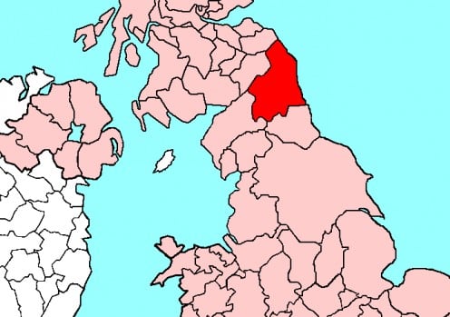 Map location of Northumberland