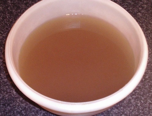 Freshly prepared beef stock