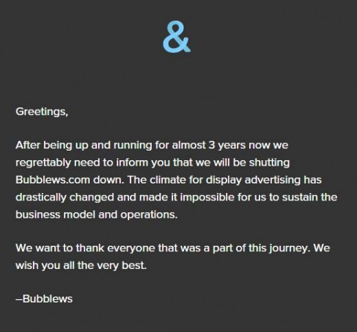 screen capture of Bubblews site