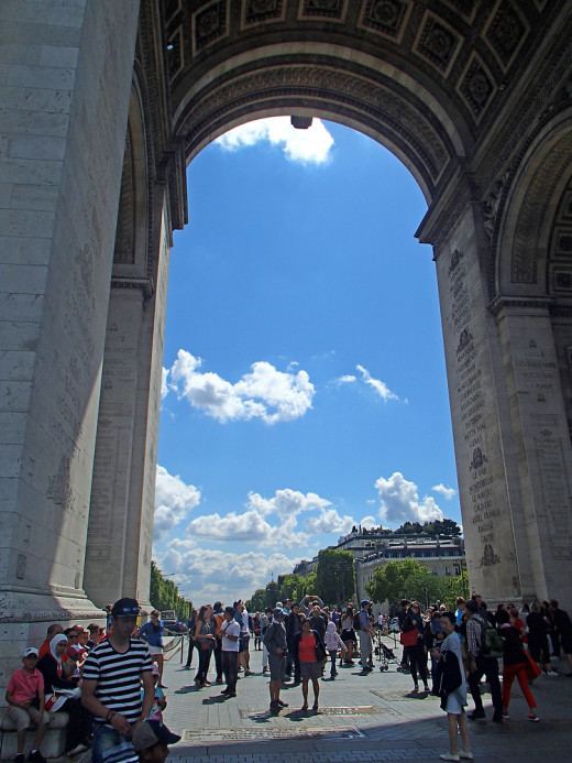 Under the Arc de Triomphe.