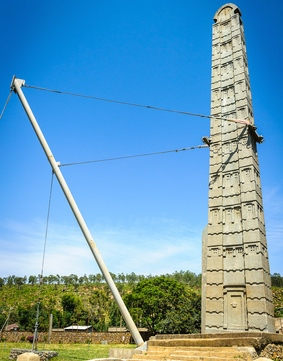 Standing tall at  75 feet (23 m) high, the Obelist Aksum claims to be the final resting place of the Ark of the Covenant and also the first known sky-scrapper in the world. 