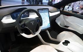 A look at the sleek and futuristic interior of the Tesla Model X 