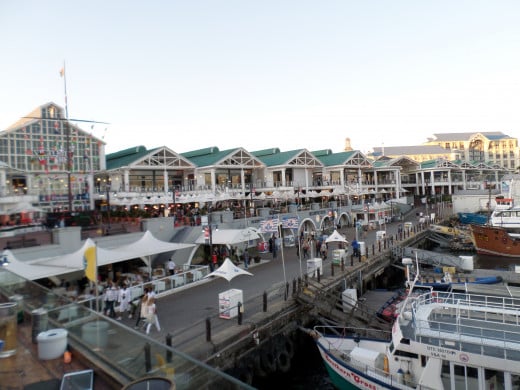 The V&A Waterfront, Cape Town, has a great atmosphere and it is a nice place to have a drink and do some shopping.