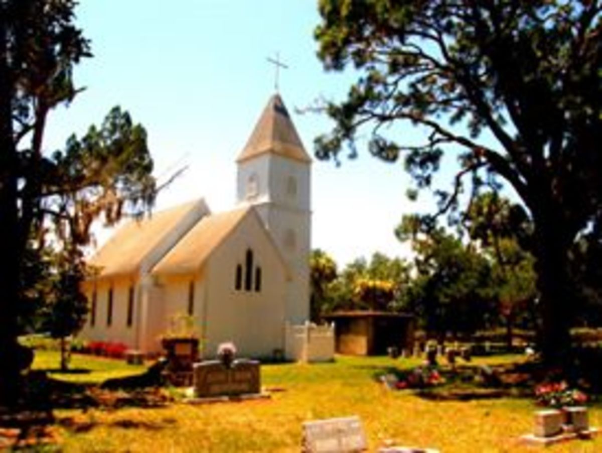 Original St. Luke Episcopal Church, site of the cemetery where John and Sarah Sams and other members of the Sams family are interred.