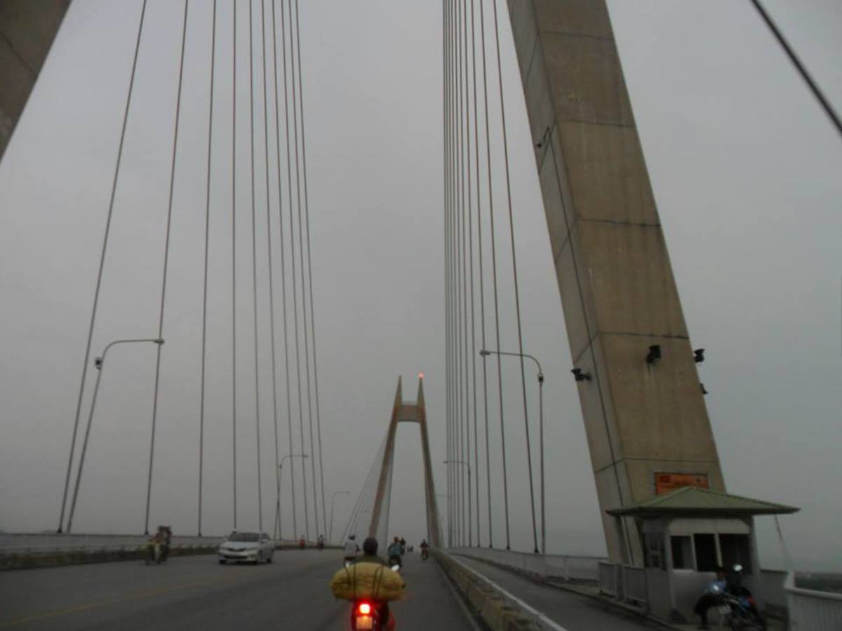 The huge bridge shortens distance to the sea