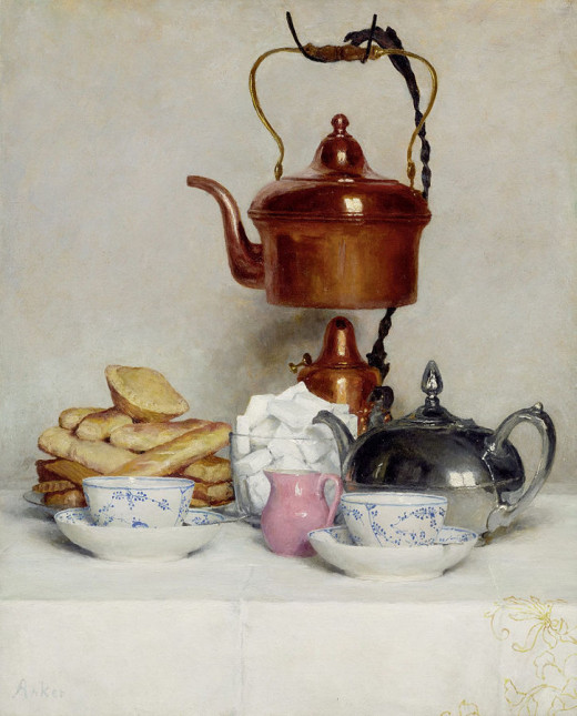 Teeservice, 1910, Oil on Canvas.  This looks so realistic, I thought it was a photo at first. 