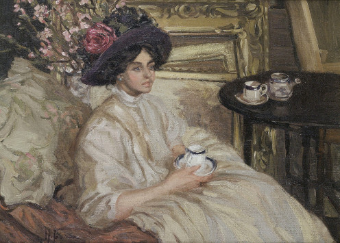 1917, Afternoon Tea, by Hilda Fearon (1878-1917)