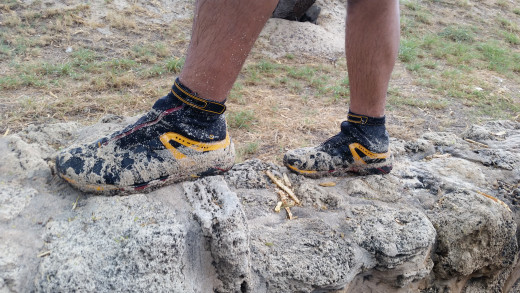 The Resection Trail Shoe got soaked with saltwater several times during shore fishing.
