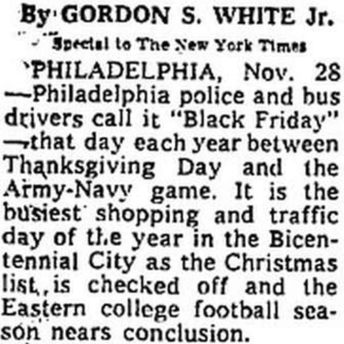 Old newspaper clippings support the true origin of the Black Friday name.