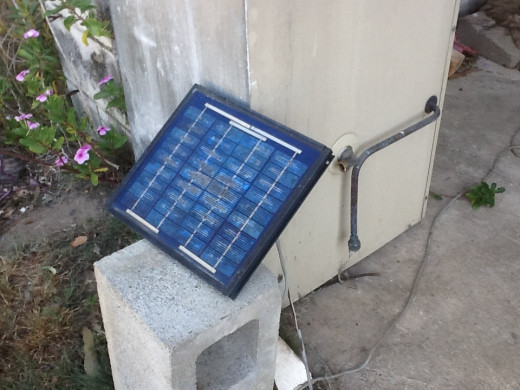 Solar panel for charging mower battery