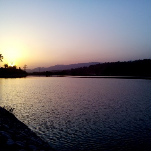 #foothills of himalyas #sirmaur #markanda #river #water #sunset #beautiful