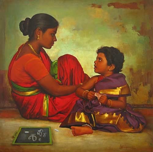 Hema discussing about the chain with her mother