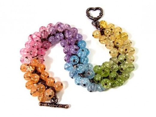 Colorful crackle quartz in a rainbow of colors. Photo courtesy of JustCharming, Lisa Phillips-Riser.