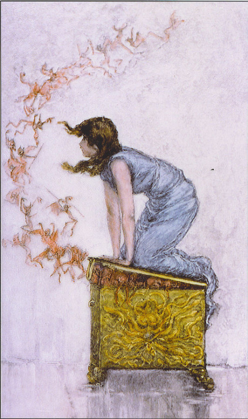 An interesting piece of art.  Hopefully, when letting everything else out, eventually hope is let out as well.