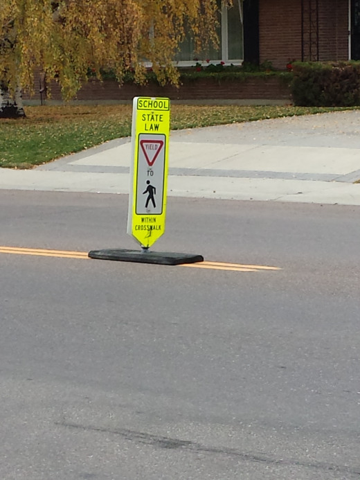 School crosswalk sign