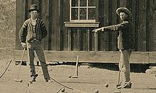 Billy the Kid (left) playing a non-violent game of croquet with a pal