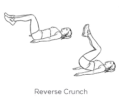 A bit more challenging of a crunch. Here you'll bend and keep your legs parallel to the floor, lifting from your hips to bring your knees to your chest