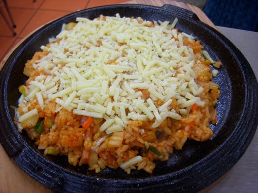 Kimchi Fried Rice with Cheese