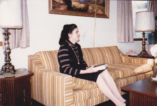 My mother, with her bible and her faith.
