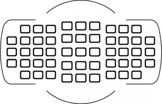 The different points, of which you can select to focus on a particular part of the picture.