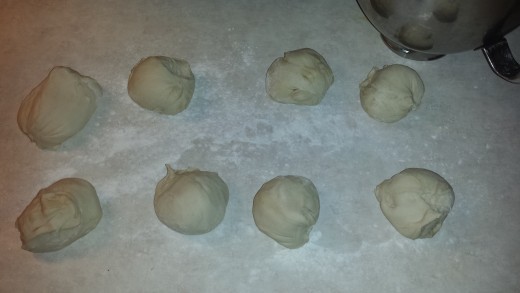 Separate the dough into eight equal size balls 