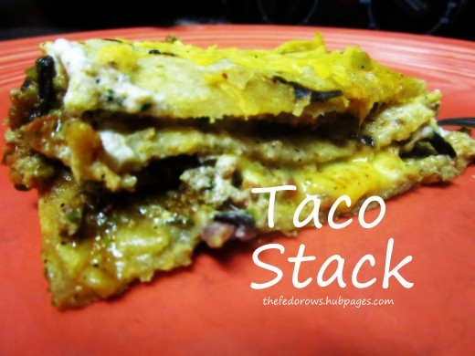 Layers of tortillas, ground turkey and black beans seasoned with taco seasoning, Italian dressing, and salsa, along with melted sour cream and cheese.  Sit down and savor dinner together tonight!